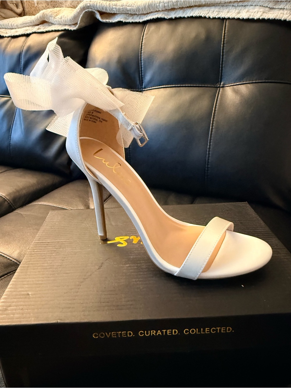 Lulu's White Ankle-Tie Stiletto Sandal
